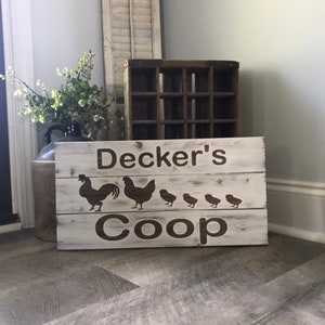 Farmhouse Wood Chicken Coop Sign, Personalized Chicken Sign, Chicken, Rustic Farmhouse Decor, Rustic Home & Living, Personalized image 10