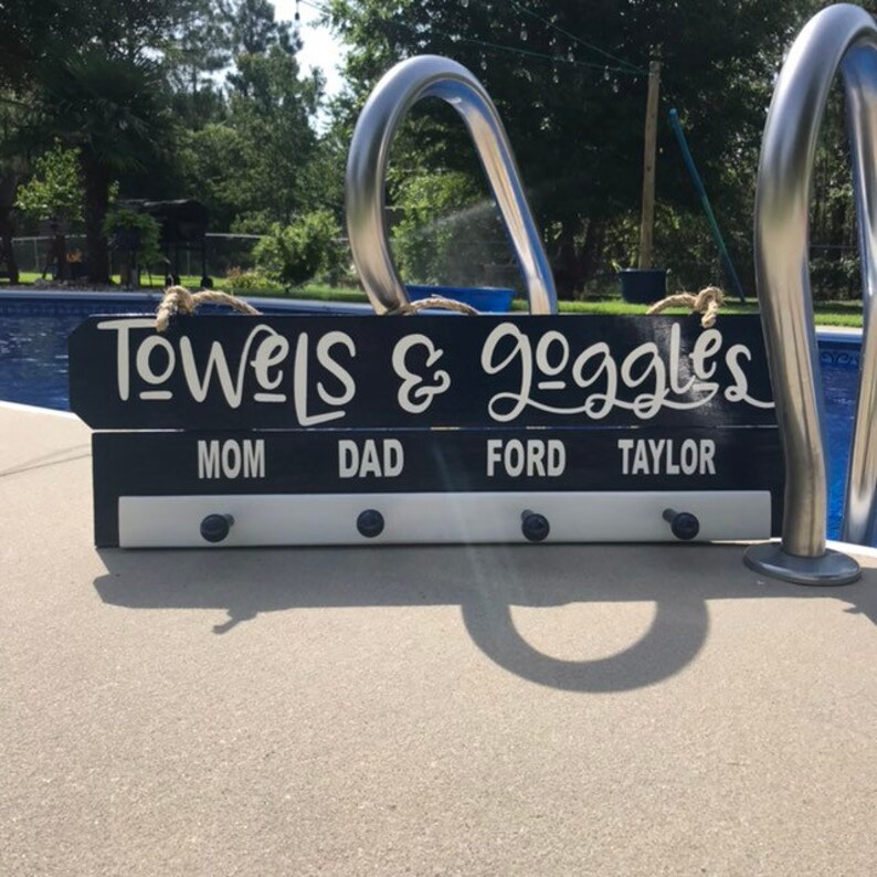 Personalized Beach Decor Pool Decor Towel Rack Comes in More Etsy