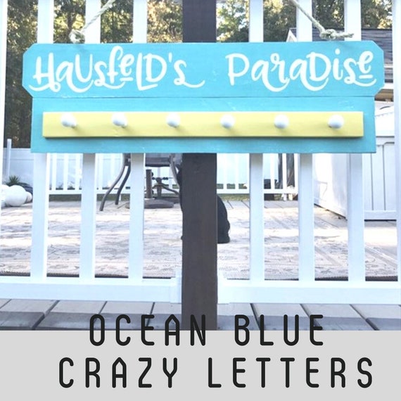 Personalized Beach Towel Rack with Custom Sign for Pool or Beach House Décor”