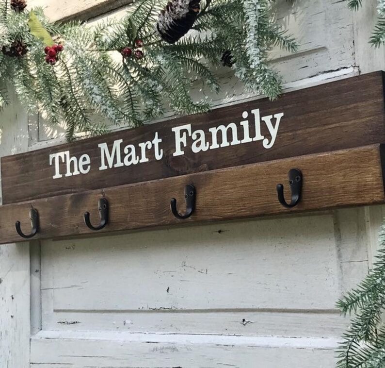 Stocking Holder Personalized Stocking Hooks Rustic Holiday Etsy