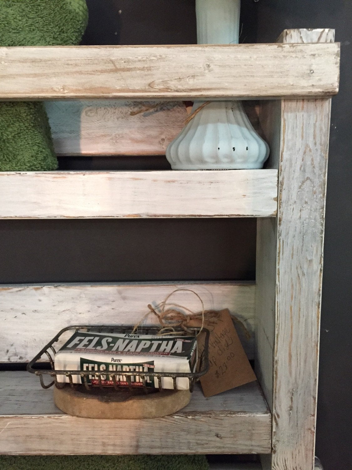 Farmhouse Bathroom Towel Rack shelf, Wood Towel Rack ...