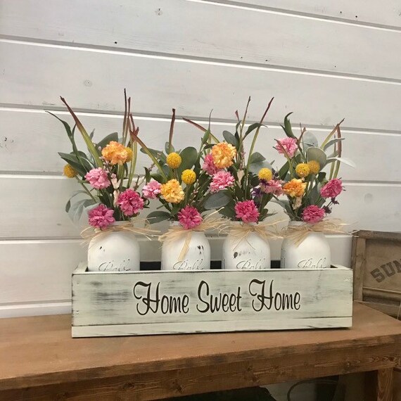 Summer Table Centerpiece Decor Summer Mason Jars Rustic Etsy