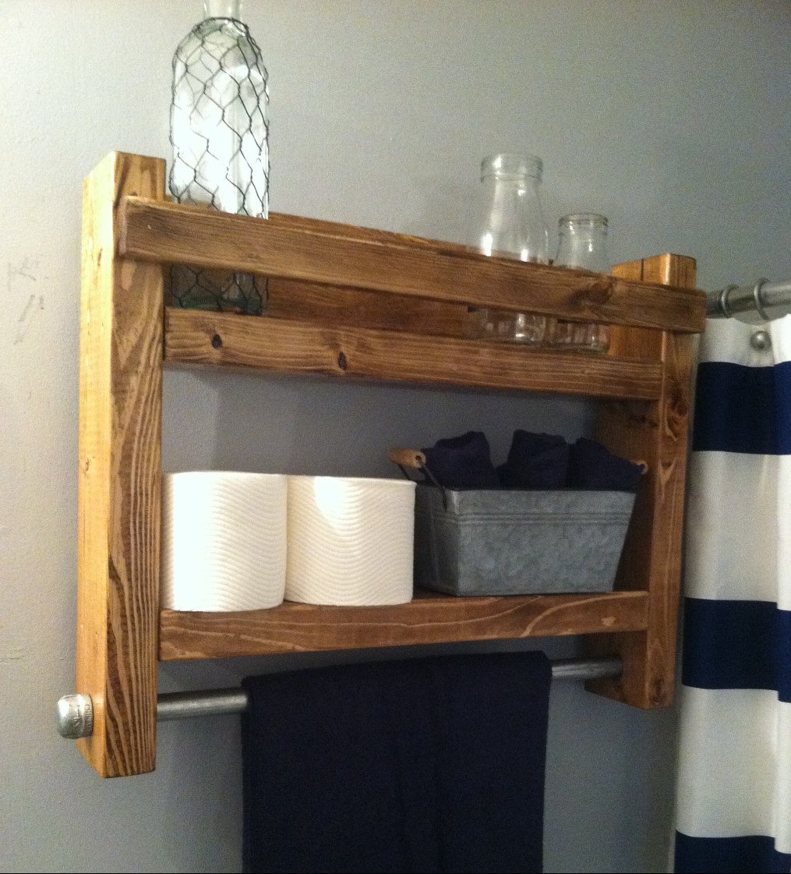 Bathroom Shelf Bathroom Storage Bathroom Towel Rack Etsy