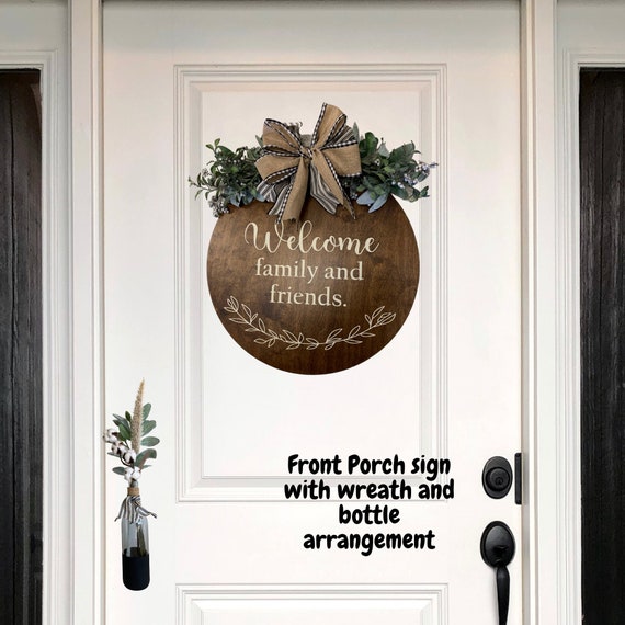 Welcome, Front Door Fall Wreath, Front Door Decor, Front Door Sign, Porch Decor Sign, Home Decor Gift