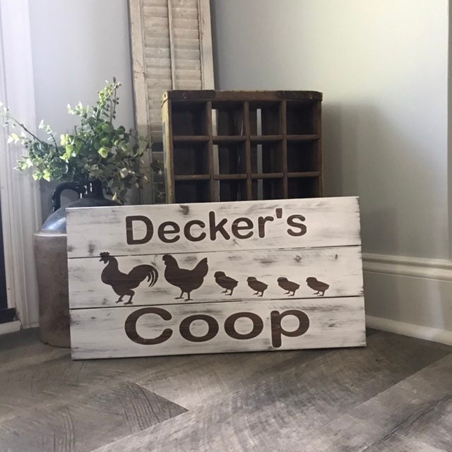 Farmhouse Chicken Coop Signs Chicken Decor Custom 