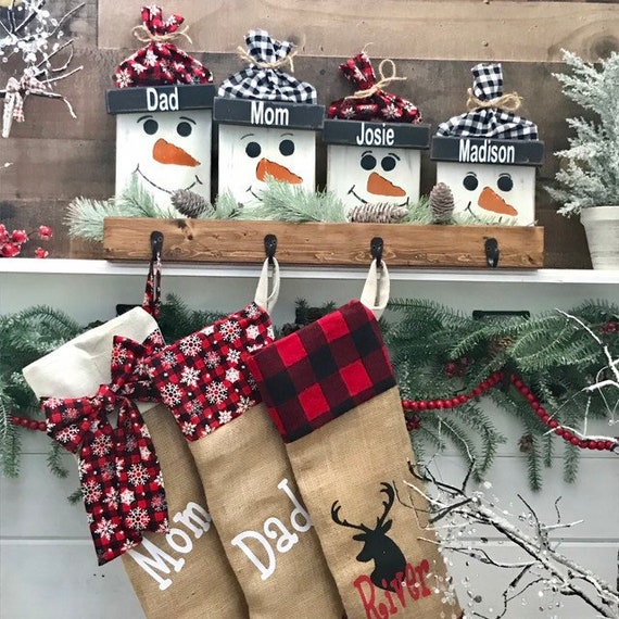 Christmas Stocking Holder and Holiday Decor Sign Personalized Christmas Gift