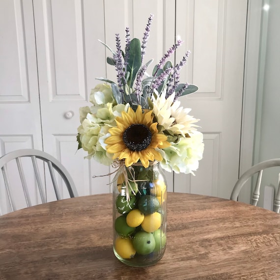 Farmhouse Decor Kitchen Dining Floral Arrangement, Gift For Her