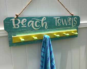 Beach house towel hooks shop