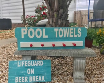 Pool Sign Beach Decor, Lake House Decor, Beach House sign