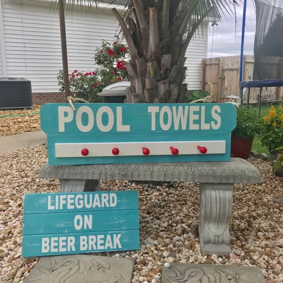 Pool Sign Beach Decor, Lake House Decor, Beach House sign