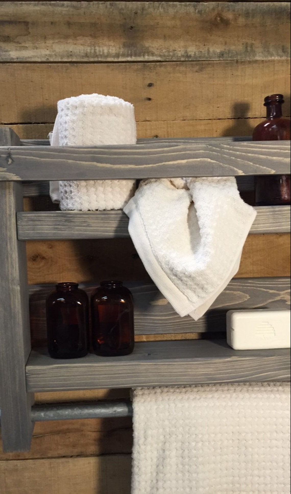 Bathroom Towel Rack Wood Towel Rack Bathroom Shelf Etsy