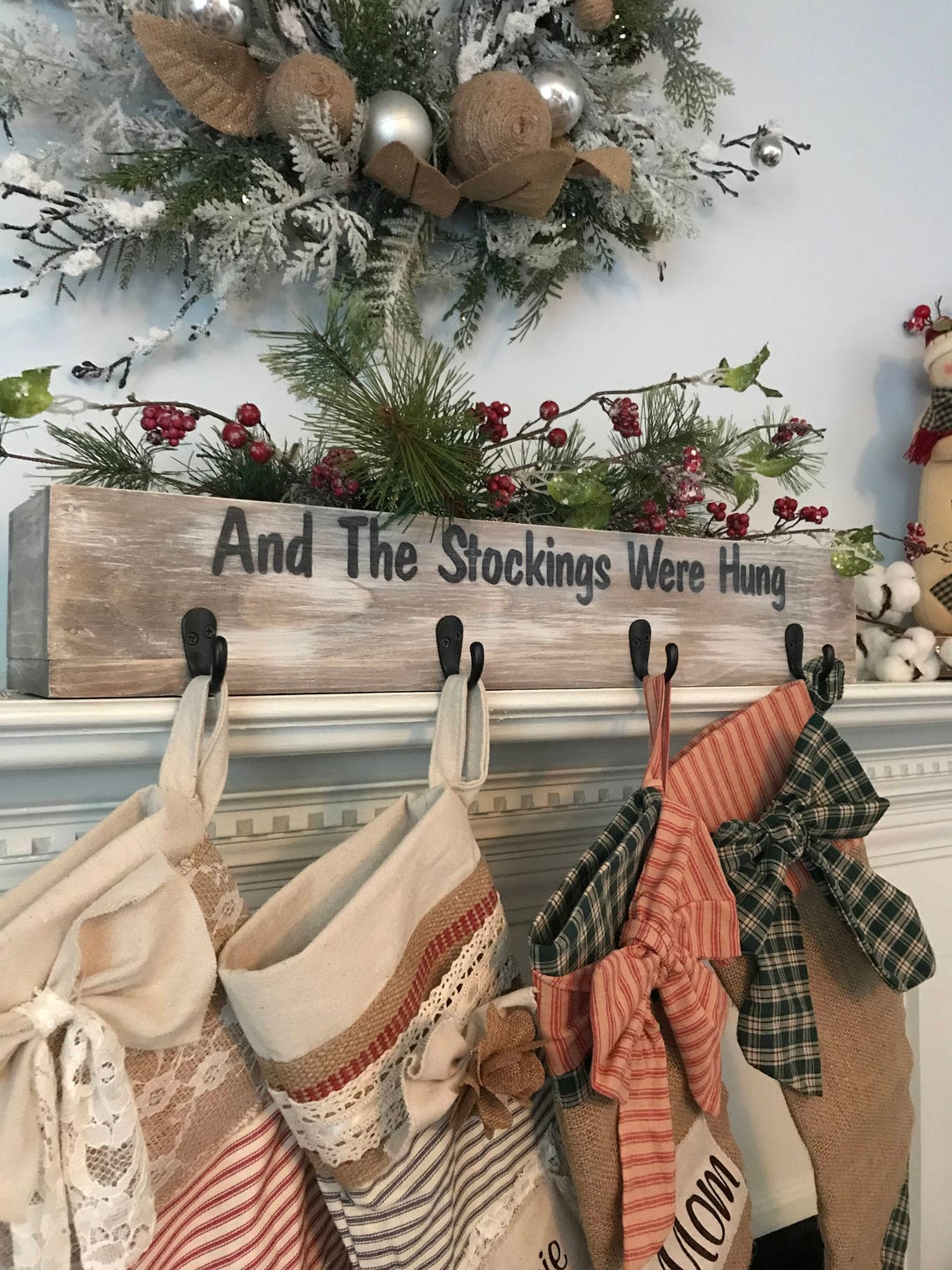 Stocking Holder Christmas Decor Christmas Stocking Holder Etsy