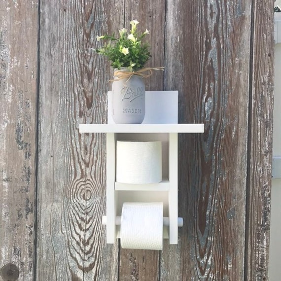 Toilet Roll Holder For a Rustic Bathroom Wall decor Bathroom Accessories White