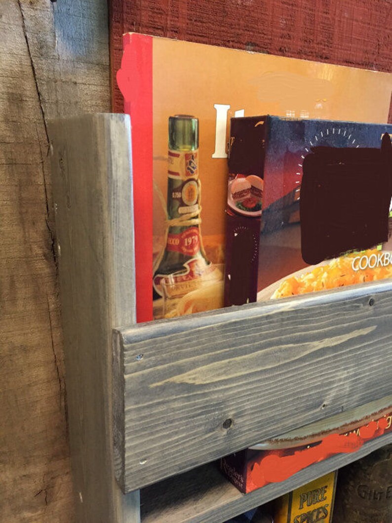 Kitchen Spice RackWood Recipe Book RackKitchen Etsy