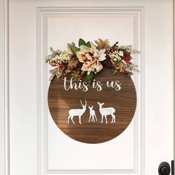 Fall Front Door Decor, Door Sign Year Round Wreath, Welcome Door Sign, Porch Sign, Personalized Porch Decor, Housewarming, Home Decor