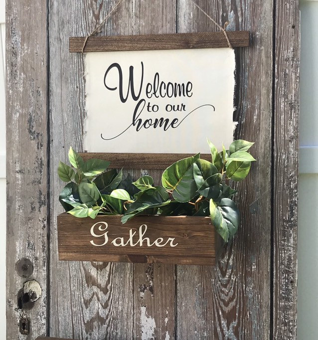 Farmhouse Wall Decor Entryway Wall Hanging Planter Welcome To