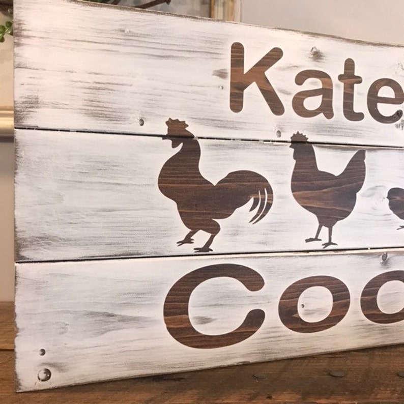 Farmhouse Wood Chicken Coop Sign, Personalized Chicken Sign, Chicken, Rustic Farmhouse Decor, Rustic Home & Living, Personalized image 8