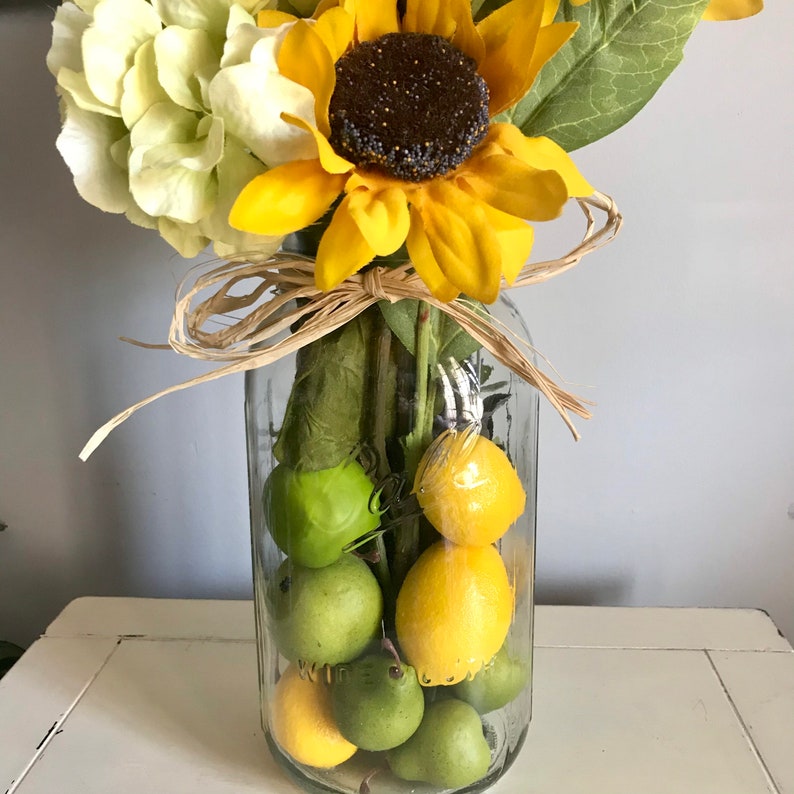 Kitchen Lemon Centerpiece Sunflower Kitchen Decor Lemon Etsy
