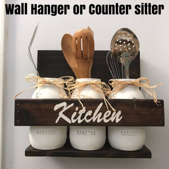 Kitchen Storage Utensil Holder Jars, kitchen Wall Organizer, Apartment New Home Housewarming Gift