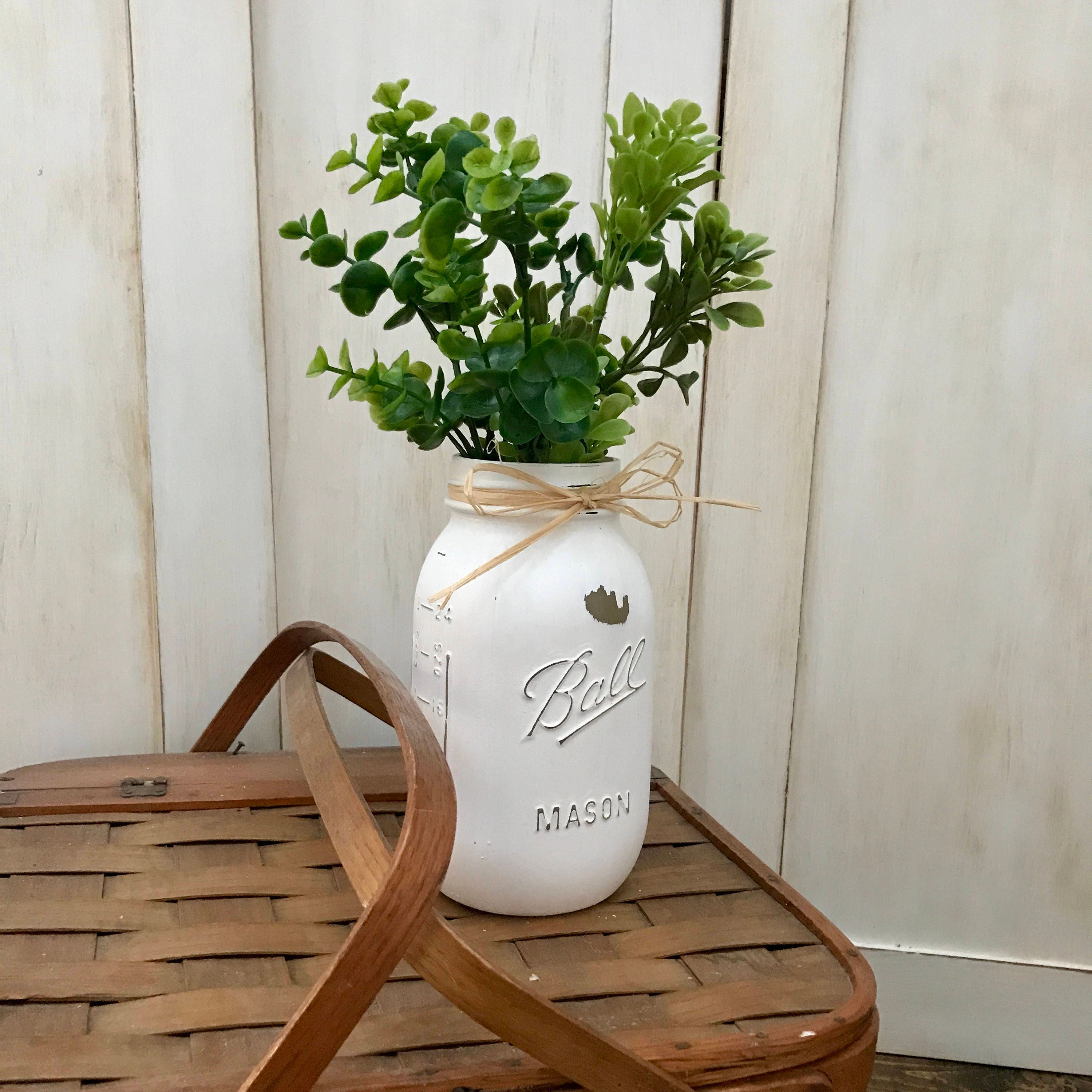 Lake House Decor Mason Jar Rustic Distressed Coffee Table