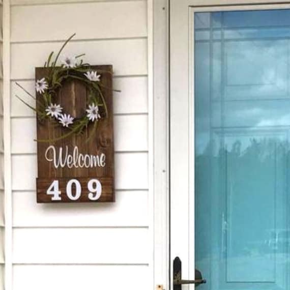 Front Door Sign, House Numbers, Front Porch, Welcome Sign, Address Plaque, Front Porch wreath, Porch Sign, House Numbers, Front Door