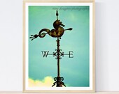 Seahorse Weathervane Art, Teal Beach Decor, Turquoise Art, Antique Weathervane, Aqua Seahorse Wall Decor,Miami FL Print,Seahorse Photography