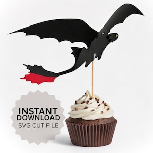 Toothless party decor SVG cake topper How to Train Your Dragon Cake Topper SVG HTTYD Party Decor Toothless birthday party
