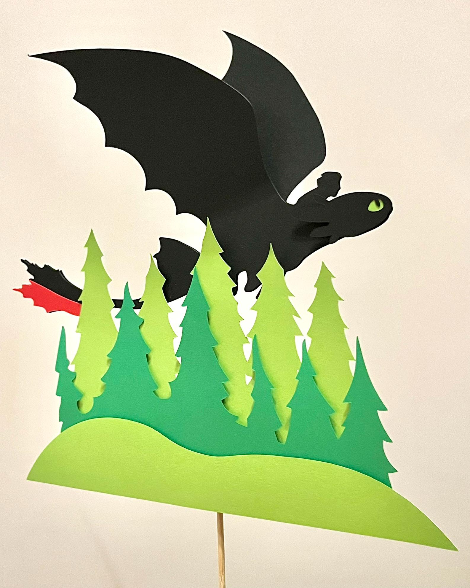 Tree Topper Toothless Toothless Party Decor SVG Cake Topper How to Train Your Dragon Cake ...