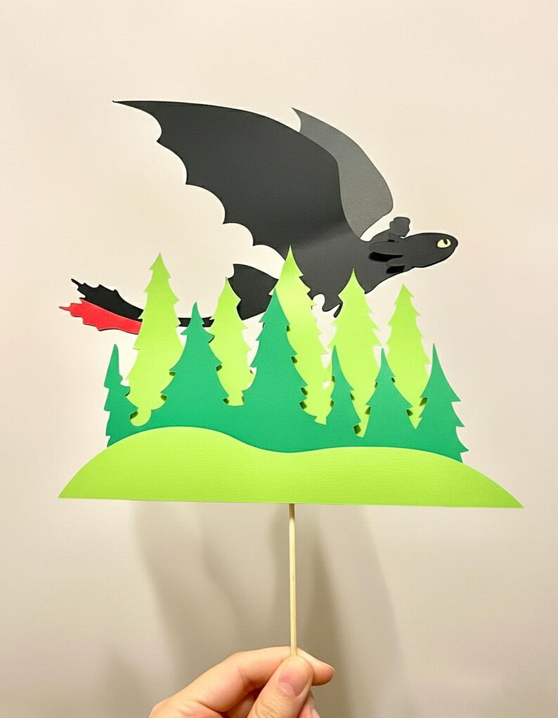 Tree Topper Toothless Toothless Party Decor SVG Cake Topper How to Train Your Dragon Cake ...