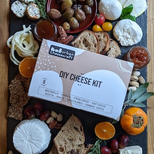 DELUXE CHEESEMAKING Kit 8 Cheeses Burrata Mozzarella String Cheese Ricotta Paneer Queso Blanco Goat DIY Cheese Kit Homemade for Beginner