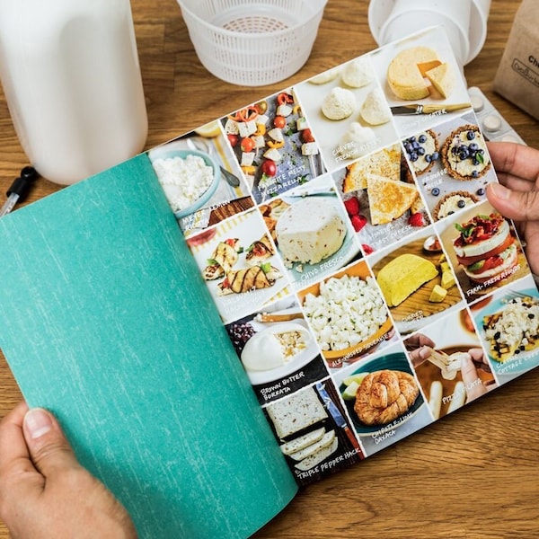 Cheese Making Bundle - One Hour Cheese Book and Deluxe DIY Cheese Kit, Cheesemaking Supplies, Cookbook for Cheese Lovers, Gift for Mom