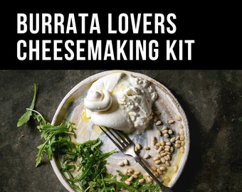 Burrata Lovers Kit Cheesemaking Beginners DIY Burrata Mozzarella String Cheese Ricotta Goat Cheese Platter Cheese Making Experience Gift Box