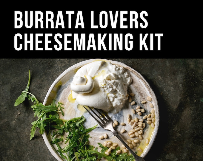 DIY Burrata Cheese Kit, Cheesemaking Kit for Beginners, 8 Batches Burrata Mozzarella, Ricotta Goat Cheese Paneer, Gift for Cheese Lover