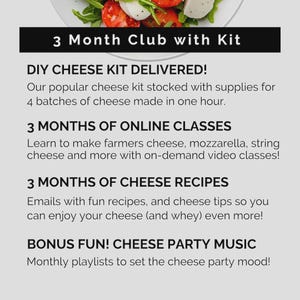 DIY Cheese Making Kit: Mozzarella, Ricotta, Farmers Cheese Cheese Kit and Club