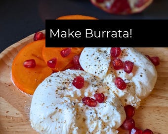 DIY Burrata Cheese Kit: Beginner Cheesemaking, Makes 8 Cheeses