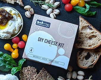 Mozzarella Making Kit, Ricotta Cheesemaking Kit, 1 Hour 4 Batches, Fun Gift for Cheese Lover, Date Night Cooking Activity, DIY Cheese Kit