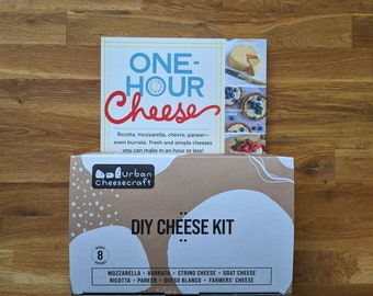 Cheese Kit & Book Bundle- Libro de queso de una hora y suministros de queso de lujo de bricolaje