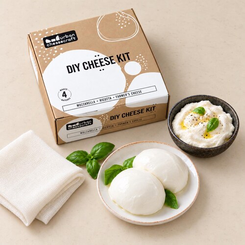 Kit casero para hacer queso mozzarella y ricotta: 1 hora, 4 lotes