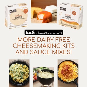 selection of all vegan cheese kits and cheese sauce mixes by urban cheesecraft