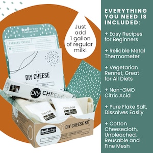 DIY Cheese Making Kit: Mozzarella, Ricotta, Farmers Cheese DIY Cheese Kit