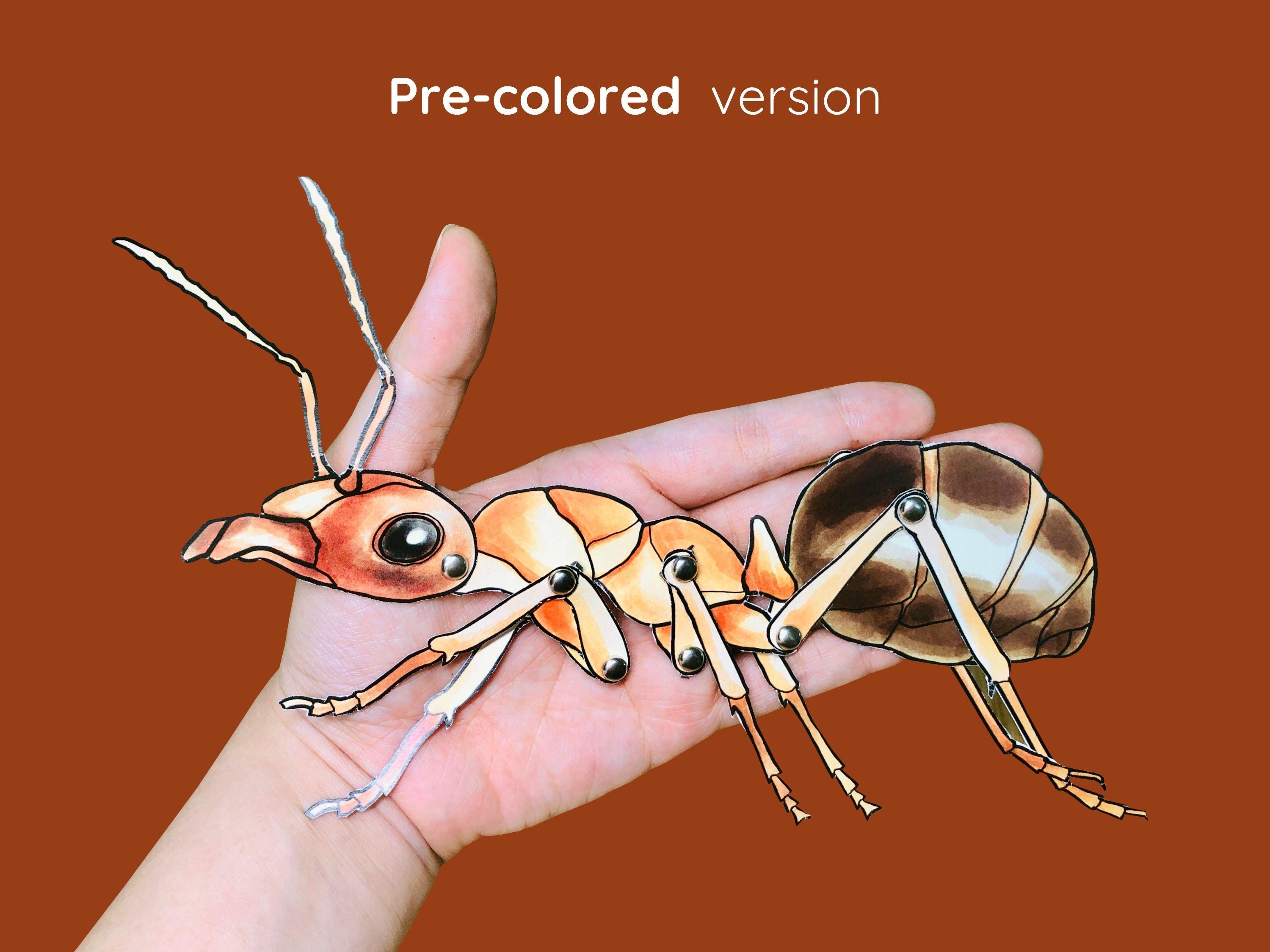 Paper Insect Puppet Articulated Ant Paper Puppet Craft Kit | Printable Insect Assembly Toy ...
