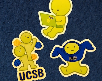 Glow-in-the-Dark College Smiski Sticker Pack: Cheer & Laptop Decals