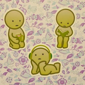 Smiski Stickers - College Essentials Edition - Im Dunkeln leuchtender Aufkleber - (Sticker Pack)