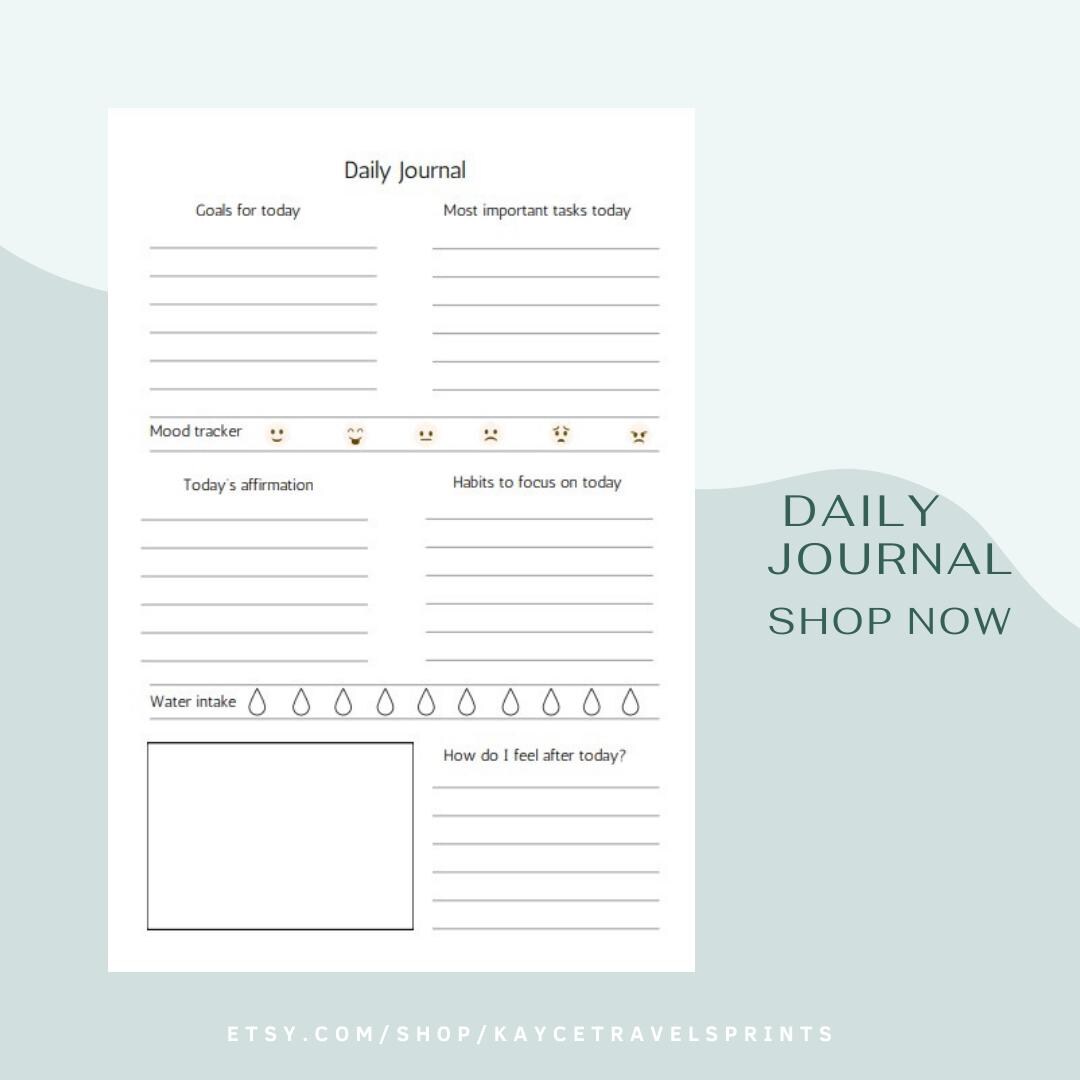 Daily Journal Printable - Etsy