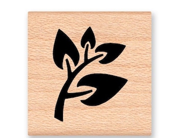 SMALL LEAF SILHOUETTE~Simple Leaves for Card Making and Tags~Wood Mounted Rubber Stamp (11-17)