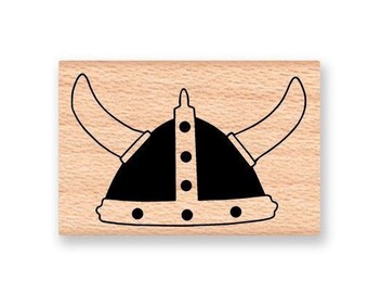 VIKING HELMET Rubber Stamp~Scandinavian Crafting and Card Making~Wood Mounted Rubber Stamp by Mountainside Crafts (01-05)
