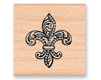 Fleur-de-lis  Rubber Stamp~Florence Italy Symbol~Wood Mounted Rubber Stamp