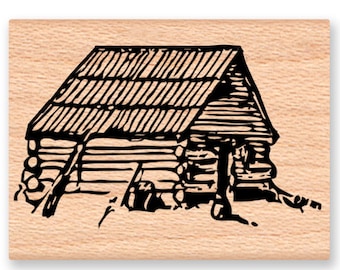 CABIN RUBBER STAMP~Cottage Stamp~Lake Life~Fishing~Nature~Hunting~Father's Day~Dad Birthday~Camping~ wood mounted rubber stamp (36-14)