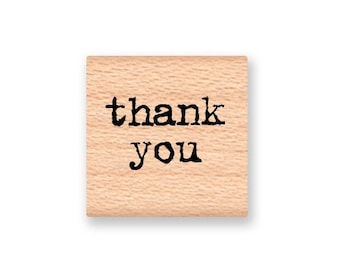 thank you Rubber Stamp~Small Rubber Stamp~Wood Mounted Rubber Stamp by Mountainside Crafts (14-03)