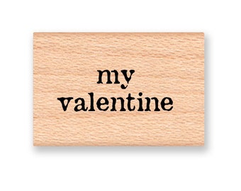 BEE my valentine - Sello de goma para el día de San Valentín - Sello de goma montado en madera (14-20)